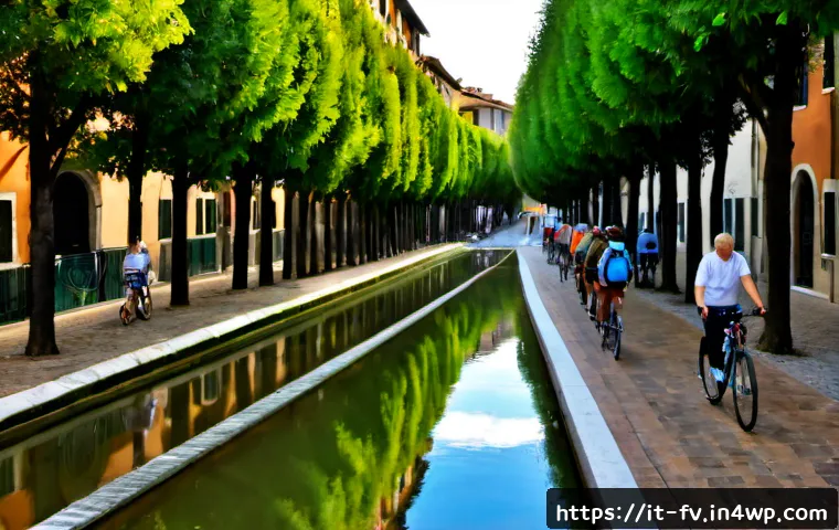 Home 11 도시 지역의 환경 문제 해결을 위한 자연 접근 - Photorealistic urban renewal scene in a historic Italian city neighborhood, a lush tree-lined bioswa...